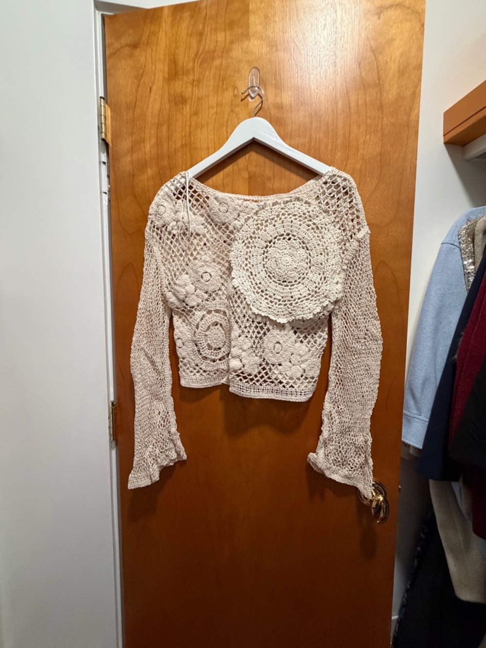 Zara Crochet Openwork Top - Cream - Picture 5 of 5